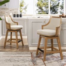Load image into Gallery viewer, Bahama - Cane High Back Swivel Counter Stool With Recessed Arms Textured Weave - Taupe Beige
