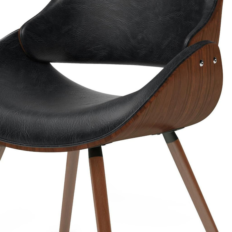 Solid Wood Dining Parsons Chair - Black / Walnut