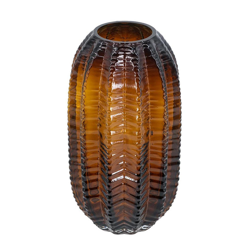 Textured Round Table Vase (574422) - Burnt Umber