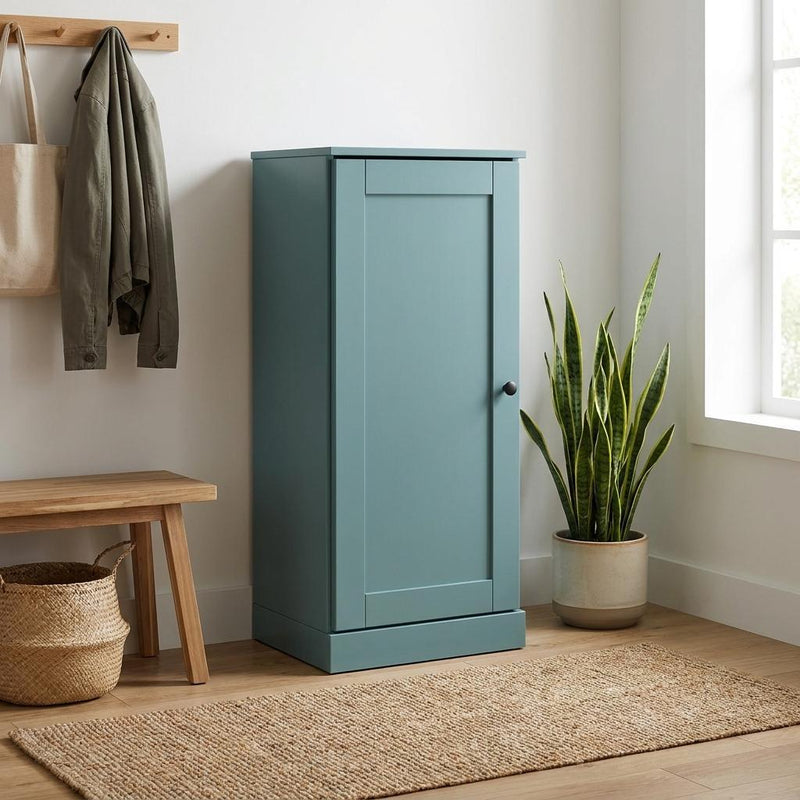 Ten Pair Solid Woodshoe Storage Cabinet (752117) - Aqua