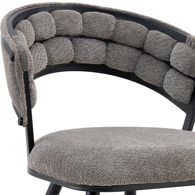 Velvet Metal Partially Open Back Dining Side Chairs (Set of 2) - Gray / Black