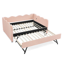 Load image into Gallery viewer, Gingham Daybed With USB Charging Port, Wave-Shaped Design

