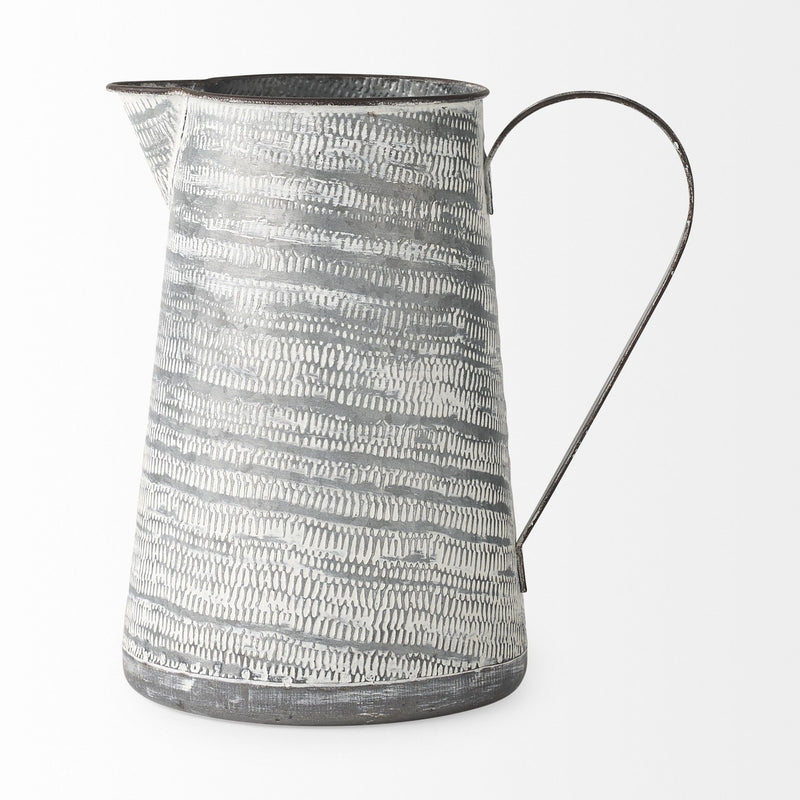 Abstract Jug Vase - Gray / White