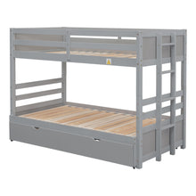 Load image into Gallery viewer, Twin over Pull-out Bunk Bed with Trundle, Gray
