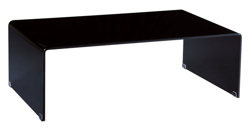 24" Glass Sled Coffee Table - Black