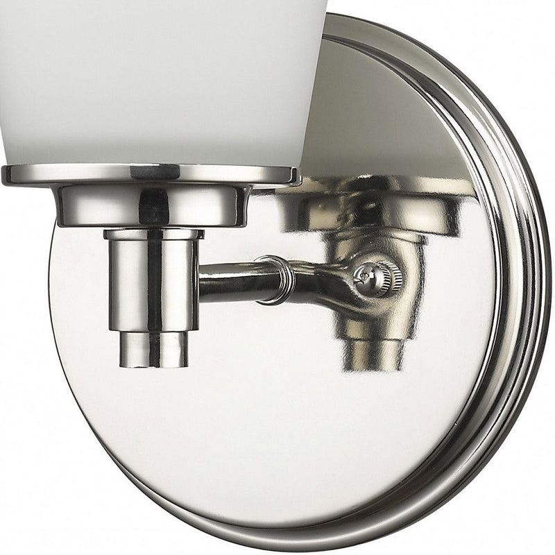 Wall Light With Frosted Glass Shade - Silver