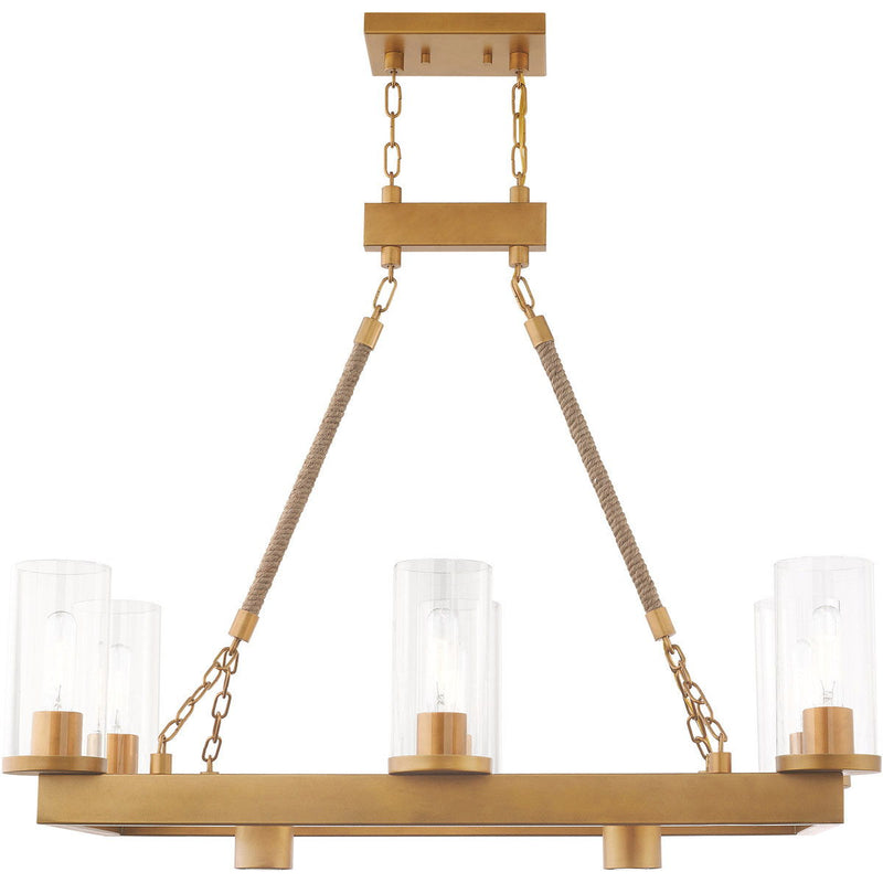 30" Eight Light Dimmable Chandelier With Shades - Gold