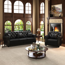 Load image into Gallery viewer, Upholstered Sofa With Nailhead Trim, Rolled Armrests With Ottoman
