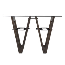 Load image into Gallery viewer, Glass Abstract Console Table - Clear / Gray / Brown
