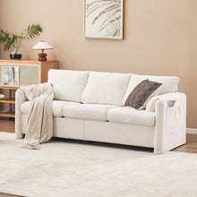 Load image into Gallery viewer, Modern 3 Seater Sofa Chenille Couch Plush Triple Seater Sofa With High Density Foam Cushions, Deep Seat Living Room Couch For Family Room, Apartment &amp; Home Theater - Ivory White
