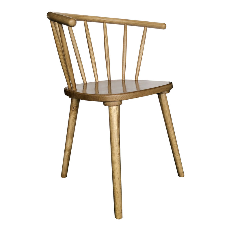 Solid Wood Windsor Back Dining Side Chairs (Set of 2) - Brown
