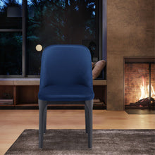 Load image into Gallery viewer, Upholstered Velvet Dining Side Chair - Blue / Black
