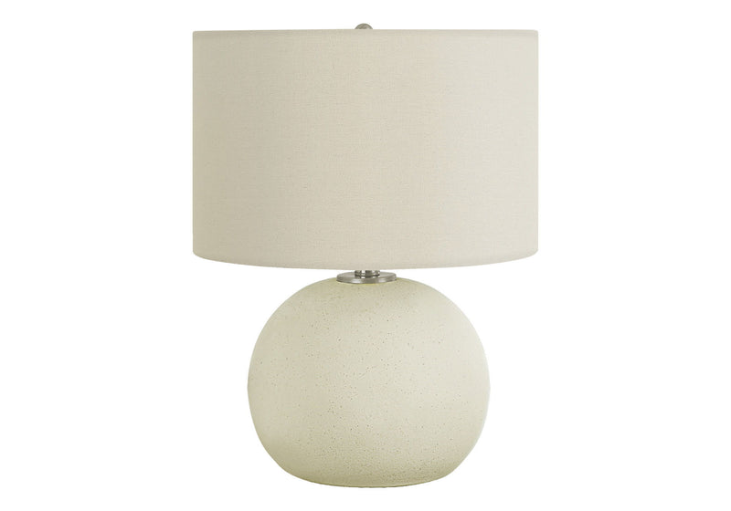 18" Ceramic Round Table Lamp With Drum Shade - Cream