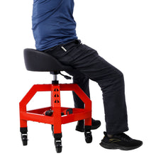 Load image into Gallery viewer, Pneumatic 360 Degree Swivel Stool, Mechanics Rolling Creeper Seat, Heavy Duty Rolling Mechanics Stool, Shop Stool With Casters
