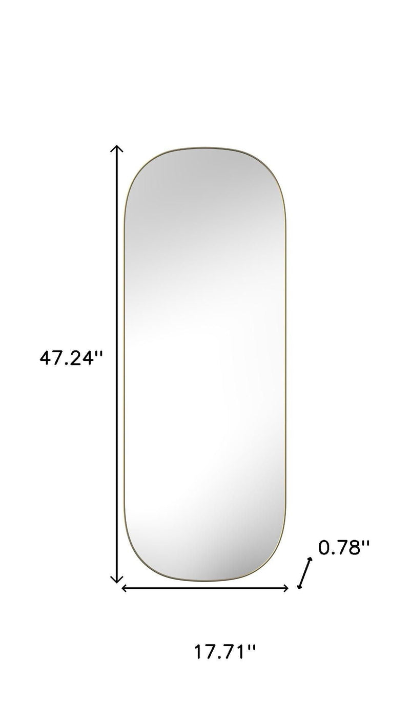 47" Oval Framed Full Length Hanging Mirror - Gold