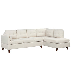 97.2" Modern Linen Fabric Sofa, L-Shape Couch with Chaise Lounge,Sectional Sofa with one Lumbar Pad,Beige