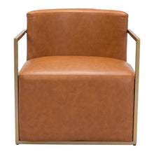Load image into Gallery viewer, Faux Leather Arm Chair - Brown And Gold
