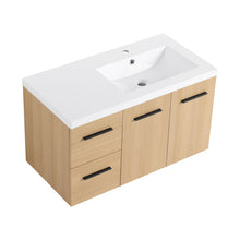 Load image into Gallery viewer, Wall Mounted Floating Bathroom Vanity With Sink, Door &amp; Drawers Modular Cabinet
