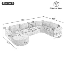 Load image into Gallery viewer, Modular Cloud Sectional Sofa Set, U-Shaped Upholstered Couch With Deep Seat
