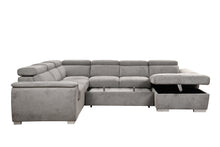 Load image into Gallery viewer, 125&quot; Modern U Shaped 7-seat Sectional Sofa Couch with Adjustable Headrest, Sofa Bed with Storage Chaise-Pull Out Couch Bed for Living Room ,Light Gray
