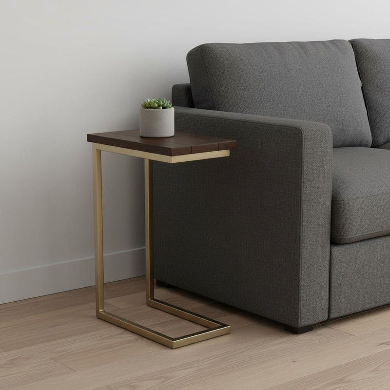End Table - Brown / Gold