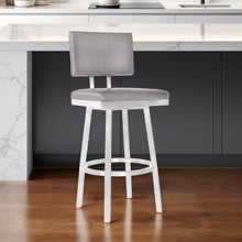Load image into Gallery viewer, Swivel Counter Height Bar Chair - Light Gray / Silver

