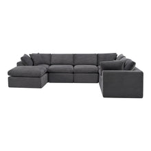Load image into Gallery viewer, Corduroy Modular Sofa Chaise With Ottoman Toss Pillows (725208) - Dark Gray
