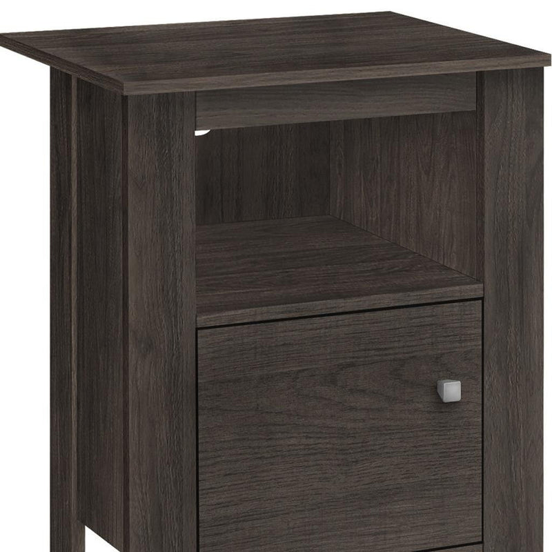 Nightstand With Cabinet Storage - Brown