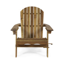 Load image into Gallery viewer, Outdoor Adirondack Chair With Slat Back And Cup Holder - Natural
