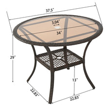 Load image into Gallery viewer, Outdoor Table With Woven Rattan Design - Brown
