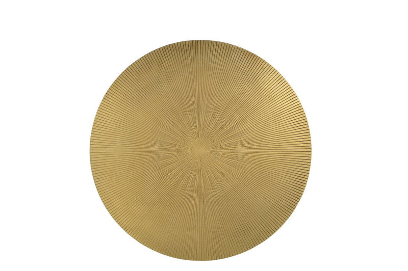 Brass Iron Round Pedestal End Table - Black