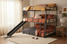 Load image into Gallery viewer, Twin Size House Loft Bed With Slide And Ladder - Black
