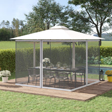Load image into Gallery viewer, Outsunny - 10' x 13' Replacement Mesh Sidewall Netting For Patio Gazebos And Canopy Tents With Zippers (Sidewall Only) - White
