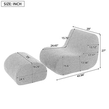 Load image into Gallery viewer, Curved Lounge Chair With Ottoman And High Resilience Foam
