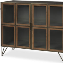 Load image into Gallery viewer, 37" Metal And Solid Wood Accent Cabinet With Two Doors - Brass
