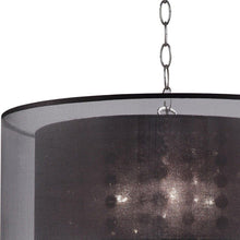 Load image into Gallery viewer, Contempo Ceiling Lamp With Black Shade And Crystal Accents - Silver
