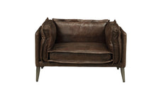 Load image into Gallery viewer, Top Grain Leather And Black Chair And A Half 47" - Distress Chocolate
