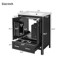 Load image into Gallery viewer, Bathroom Vanity With Integrated Undermount Ceramic Sink, 2 Doors And 1 Drawer, Soft Close Hinges
