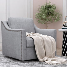 Load image into Gallery viewer, 360 Degree Swivel Armchair, Skin Friendly Fabric, Ergonomic Design, Brass Nail Decorative Armchair
