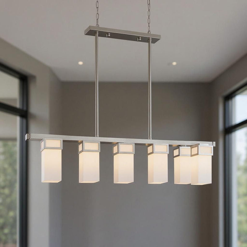 10" Five Light Dimmable Chandelier With Shades - Nickel