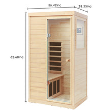 Load image into Gallery viewer, Hemlock Mini 1 Person Far Infrared Door Indoor Sauna Room
