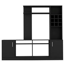 Load image into Gallery viewer, Particle Board Open Shelving Entertainment Center - Black
