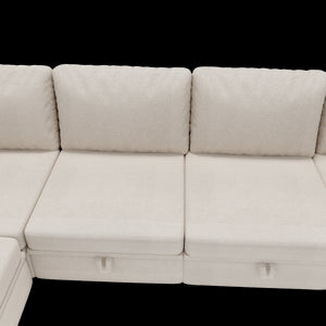 UNITED WE WIN Modular Sectional Sofa U Shaped Modular Couch with Reversible Chaise Modular Sofa Sectional Couch with Storage Seats