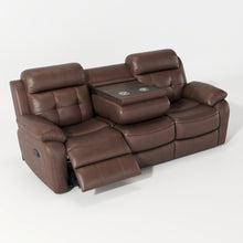 Load image into Gallery viewer, Genuine Non Power Reclining Sofa With Drop Down Table, Stainless Steel Cupholders And Magazine Bag
