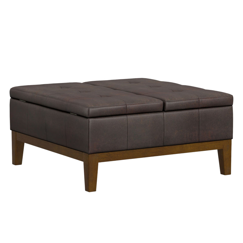 36" Upholstery Storage Ottoman - Walnut / Brown