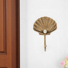 Load image into Gallery viewer, 4" Cast Iron Seashell Wall Hook - Gold
