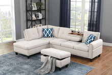 Load image into Gallery viewer, Alger - Wide Left Hand Facing Sofa &amp; Chaise With Ottoman - Beige
