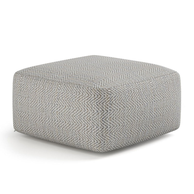 20" Cotton Pouf Ottoman - Gray