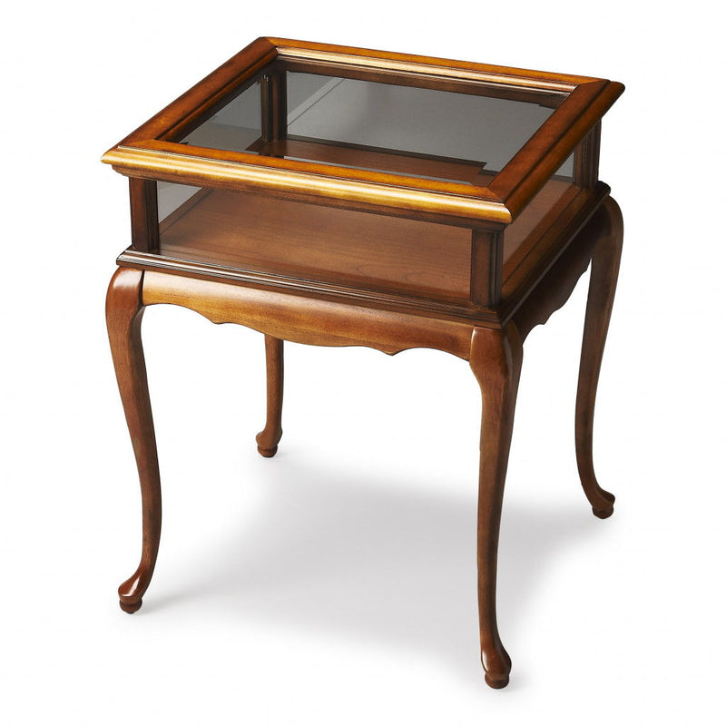 Glass End Table - Brown And Clear