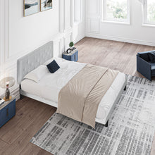 Load image into Gallery viewer, Modern Upholstered Platform Bed Frame With Button Tufted Fabric Headboard

